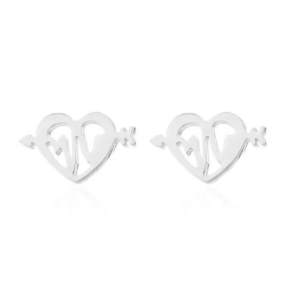 $2 NEW STAINLESS STEEL MEDICAL HEART STUD EARRINGS $2 WITH ANY ORDER OF $10 OR M - Picture 2 of 16